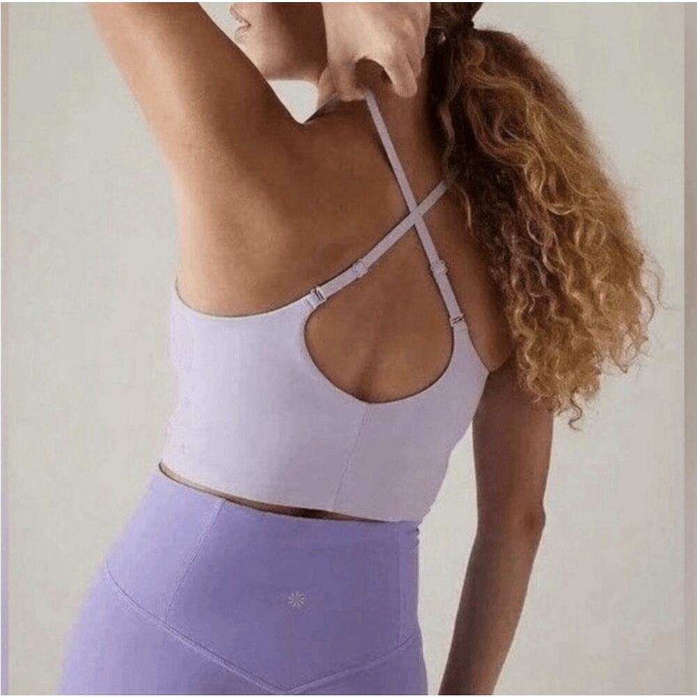 Athleta Aurora Crop Tank Lavender Pink Built In Bra Adjustable Straps Size 2X - Picture 3 of 8